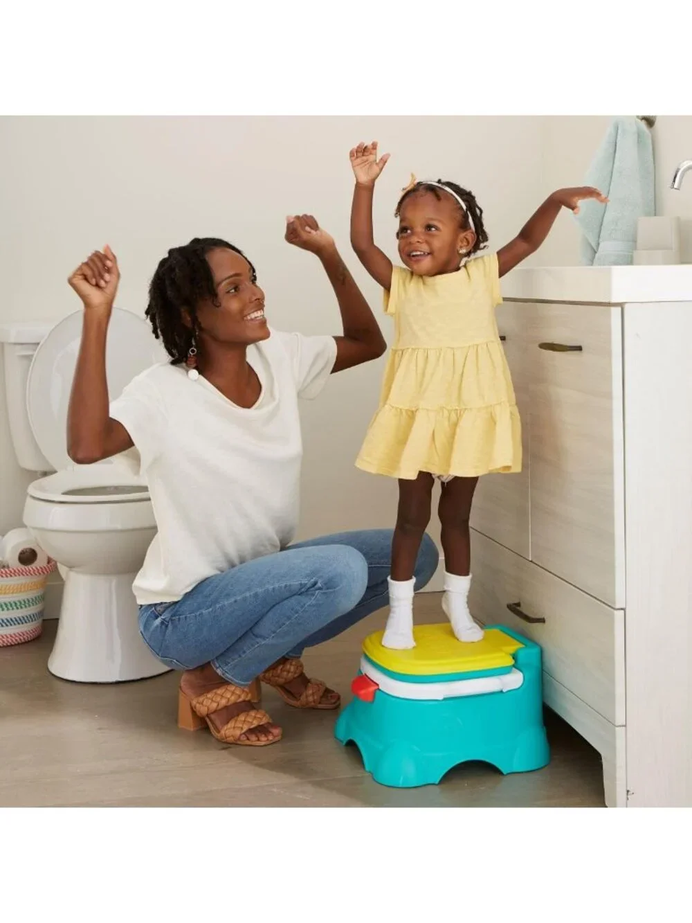 3-in-1 Potty Training Toilet Seat & Step Stool for Toddlers, Easy Clean, Travel